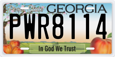 GA license plate PWR8114