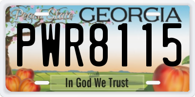 GA license plate PWR8115