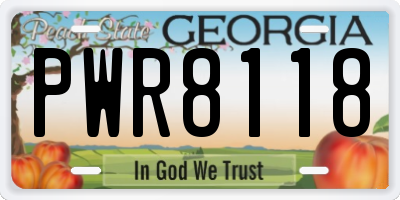 GA license plate PWR8118