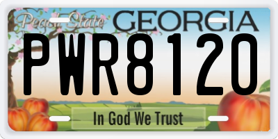 GA license plate PWR8120