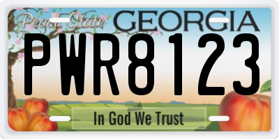 GA license plate PWR8123