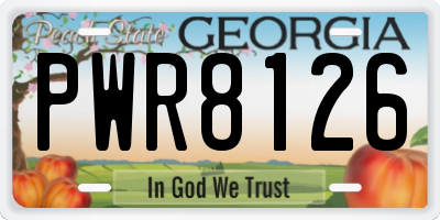GA license plate PWR8126