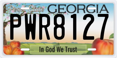 GA license plate PWR8127
