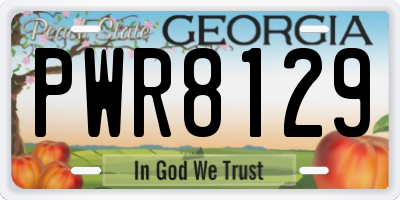 GA license plate PWR8129