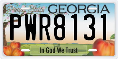 GA license plate PWR8131