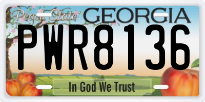 GA license plate PWR8136