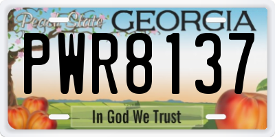 GA license plate PWR8137