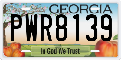 GA license plate PWR8139