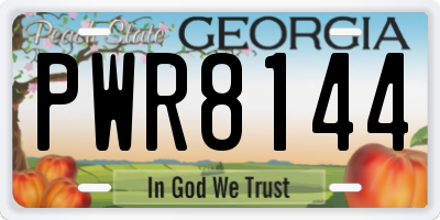 GA license plate PWR8144