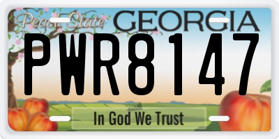 GA license plate PWR8147