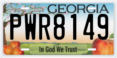 GA license plate PWR8149