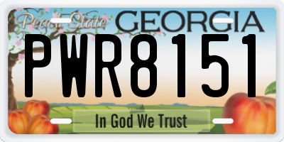 GA license plate PWR8151
