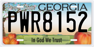 GA license plate PWR8152