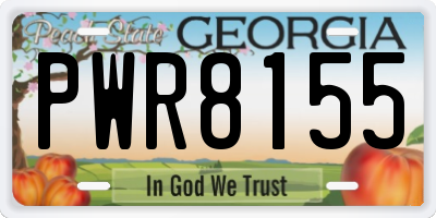 GA license plate PWR8155