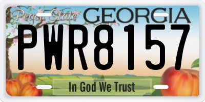 GA license plate PWR8157