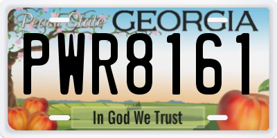GA license plate PWR8161