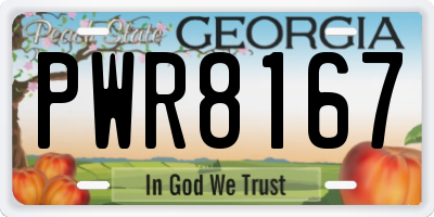 GA license plate PWR8167