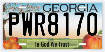 GA license plate PWR8170