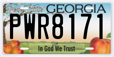 GA license plate PWR8171