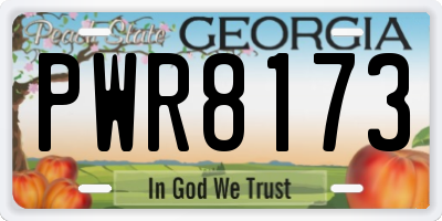 GA license plate PWR8173