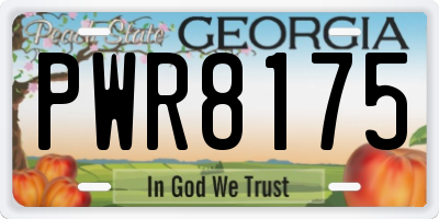 GA license plate PWR8175