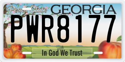 GA license plate PWR8177