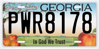 GA license plate PWR8178