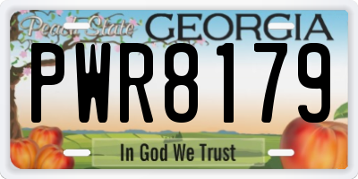 GA license plate PWR8179