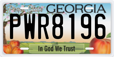 GA license plate PWR8196