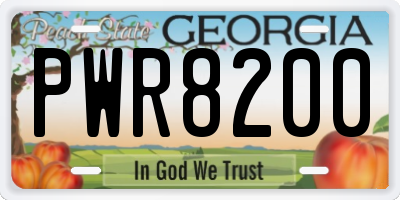 GA license plate PWR8200