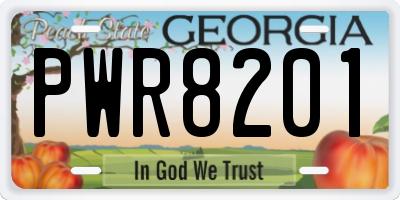 GA license plate PWR8201