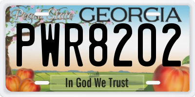 GA license plate PWR8202