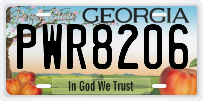 GA license plate PWR8206