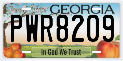GA license plate PWR8209
