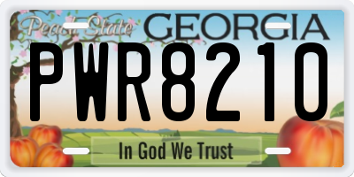 GA license plate PWR8210