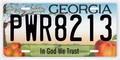 GA license plate PWR8213