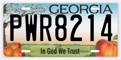 GA license plate PWR8214