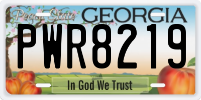 GA license plate PWR8219