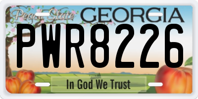 GA license plate PWR8226