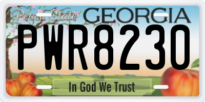 GA license plate PWR8230