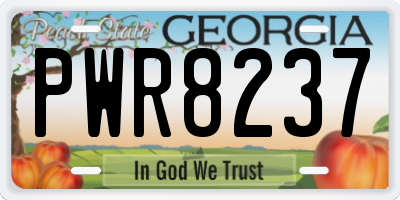 GA license plate PWR8237