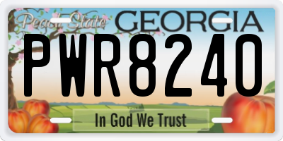 GA license plate PWR8240