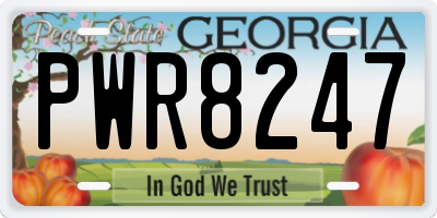 GA license plate PWR8247