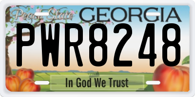 GA license plate PWR8248