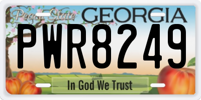 GA license plate PWR8249