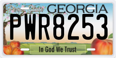 GA license plate PWR8253