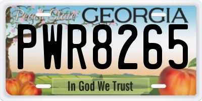 GA license plate PWR8265