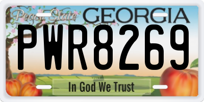 GA license plate PWR8269