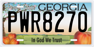 GA license plate PWR8270