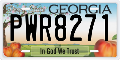 GA license plate PWR8271